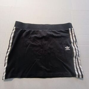 adidas Black Mini Skirt with White Side Stripes